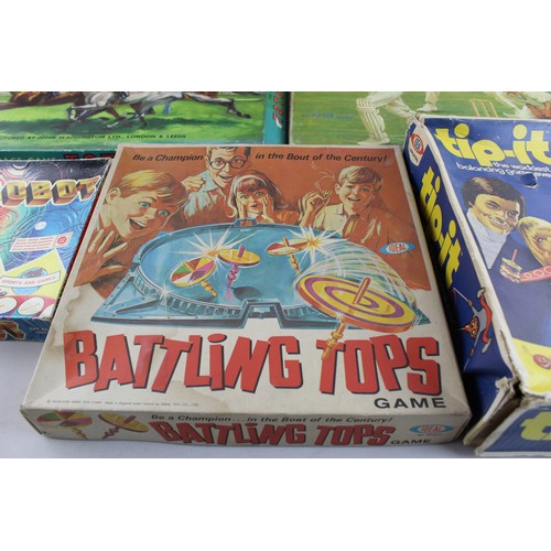 94 - 8 x Assorted Vintage BOARD GAMES Includes Totopoly, Gilette Cup, Bonanza, Tip-It