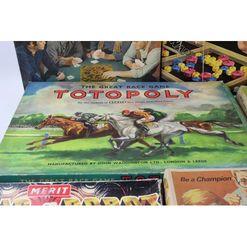 94 - 8 x Assorted Vintage BOARD GAMES Includes Totopoly, Gilette Cup, Bonanza, Tip-It