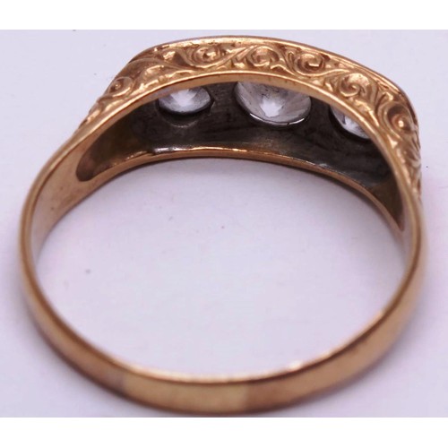 434 - 9CT GOLD TRILOGY RING - SIZE Z+3- 6G