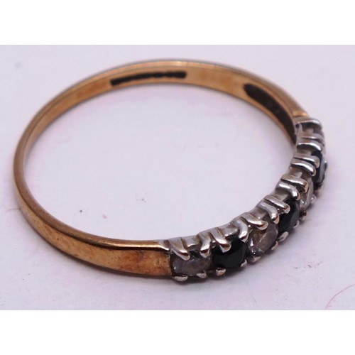 435 - 9CT GOLD HALF ETERNITY RING WITH CZ STONES - SIZE L-1g