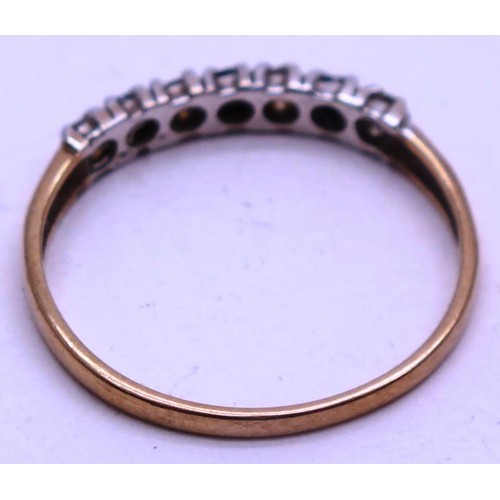 435 - 9CT GOLD HALF ETERNITY RING WITH CZ STONES - SIZE L-1g