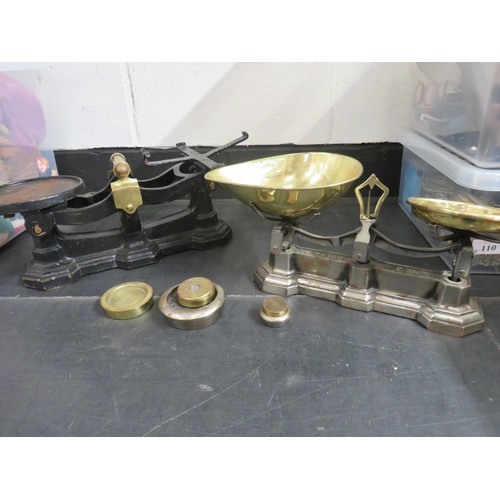 90 - 2 x Vintage Balance Scales & Mixed Weights Inc. Avery, Steel, Brass, Cast Iron