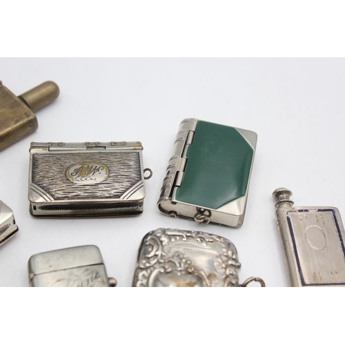 67 - 7 x Antique / Vintage TOBACCIANA Includes Vesta Cases, Silver Plate, Brass Etc