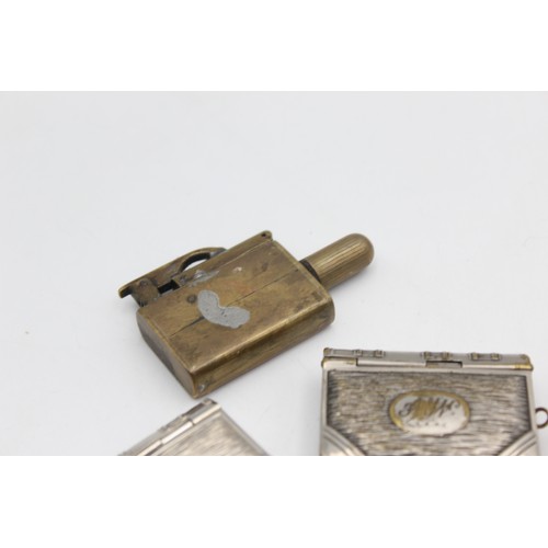 67 - 7 x Antique / Vintage TOBACCIANA Includes Vesta Cases, Silver Plate, Brass Etc