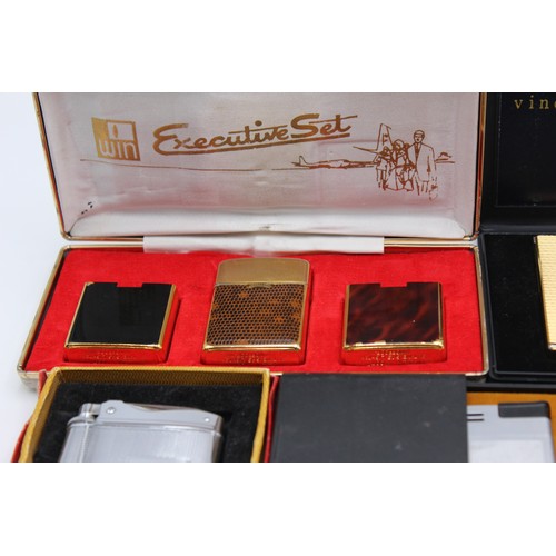 87 - 15 x Assorted Vintage BRANDED Cigarette LIGHTERS Inc Boxed, Win, Mosda Etc