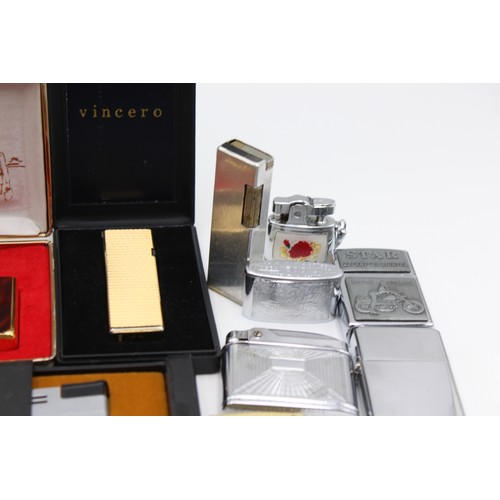87 - 15 x Assorted Vintage BRANDED Cigarette LIGHTERS Inc Boxed, Win, Mosda Etc