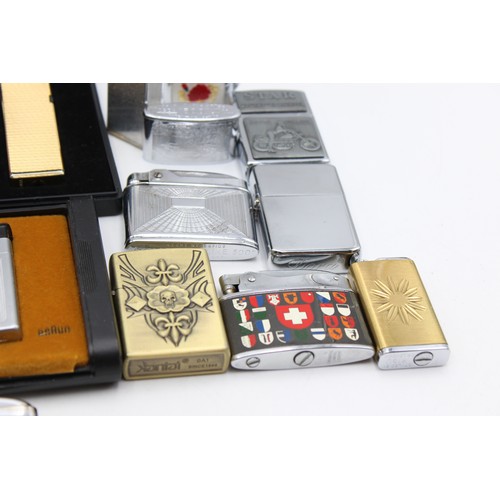 87 - 15 x Assorted Vintage BRANDED Cigarette LIGHTERS Inc Boxed, Win, Mosda Etc