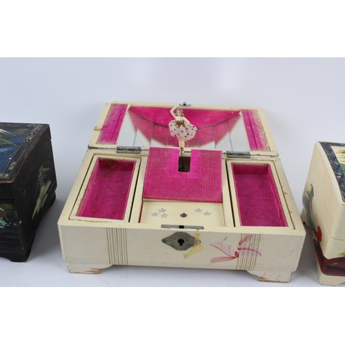 102 - 9 x Vintage Oriental Musical Decorative JEWELLERY BOXES Inc Abalone Shell Etc