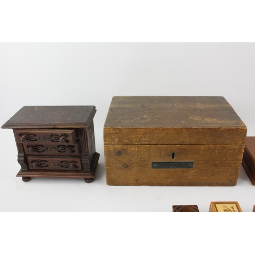 110 - 14 x Assorted Vintage Decorative WOODEN BOXES Inc Jewellery, Souvenir, Jerusalem