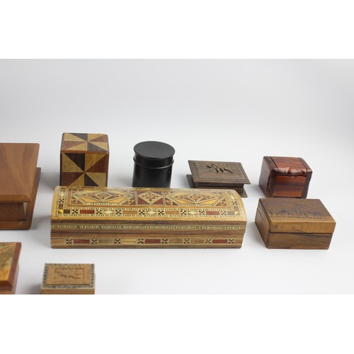 110 - 14 x Assorted Vintage Decorative WOODEN BOXES Inc Jewellery, Souvenir, Jerusalem