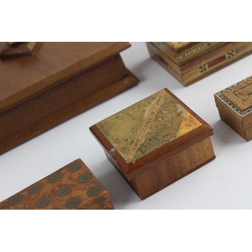 110 - 14 x Assorted Vintage Decorative WOODEN BOXES Inc Jewellery, Souvenir, Jerusalem