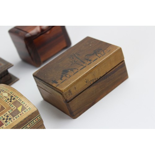 110 - 14 x Assorted Vintage Decorative WOODEN BOXES Inc Jewellery, Souvenir, Jerusalem