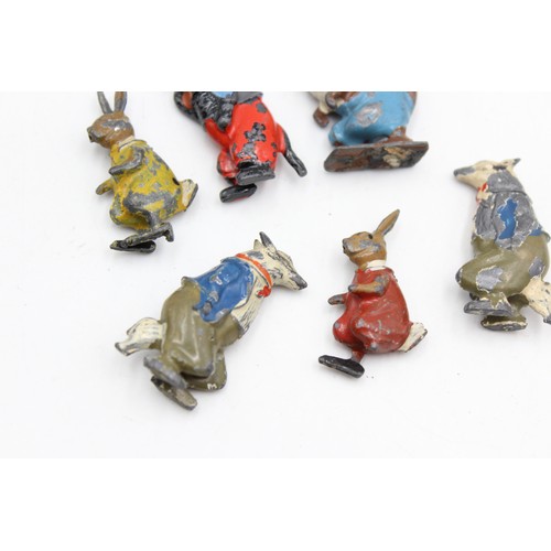 481 - SIX VINTAGE LEAD ANIMAL FIGURES