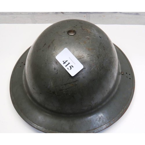 415 - MILITARY HELMET WITH LINER AND STRAPS