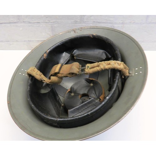 415 - MILITARY HELMET WITH LINER AND STRAPS