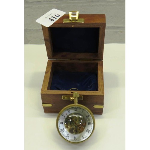 416 - SKELETON LENS CLOCK IN BOX