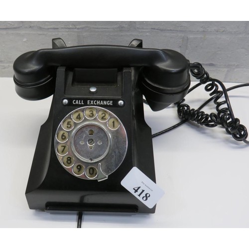 418 - VINTAGE BLACK BAKELITE CALL EXCHANGE TELEPHONE