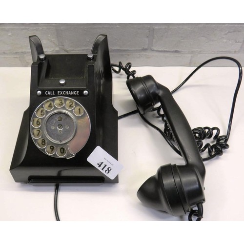 418 - VINTAGE BLACK BAKELITE CALL EXCHANGE TELEPHONE