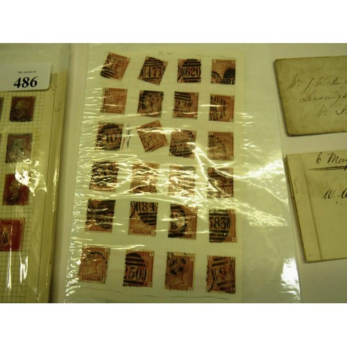 486 - G.B QV STAMPS 1D + 1D COUC COLLECTION