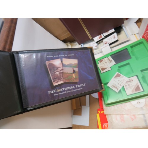 495 - COLLECTION OF STAMPS IN TINS, ALBUMS AND PRESENTATION PACKS