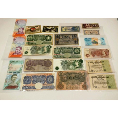 254 - JOBLOT OF BANKNOTES INCLUDING WWII BLUE £1 NOTES