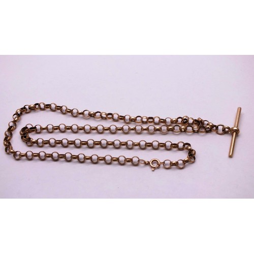 265 - 9CT GOLD JEWELLERY T-BAR BELCHER CHAIN 16.7G, 20