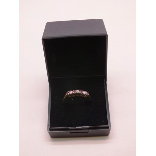 309 - GOLD ON SILVER CZ RING SIZE R, 1.7g