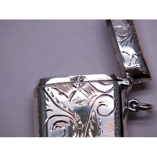 319 - VINTAGE 925 SILVER VESTA CASE 14.8g