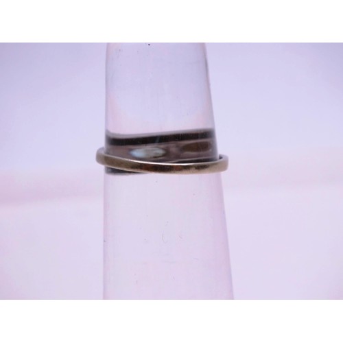 326 - 9CT WHITE GOLD CZ RING SIZE O, 2g