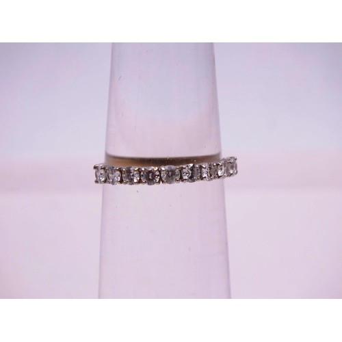 328 - 9CT GOLD CZ HALF ETERNITY RING SIZE Q, 1.5g