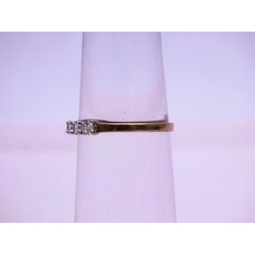 328 - 9CT GOLD CZ HALF ETERNITY RING SIZE Q, 1.5g