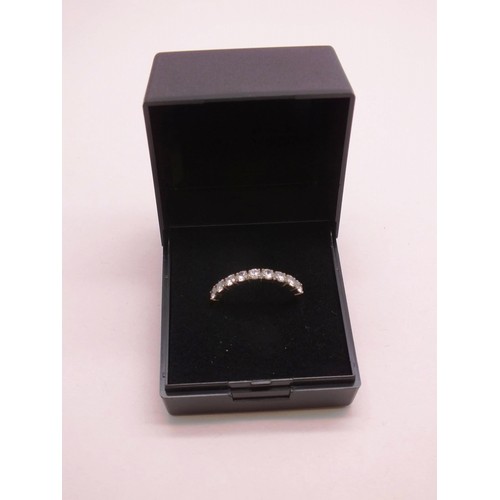 328 - 9CT GOLD CZ HALF ETERNITY RING SIZE Q, 1.5g