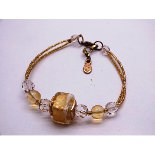 445 - SWAROVSKI BRACELET GILT METAL