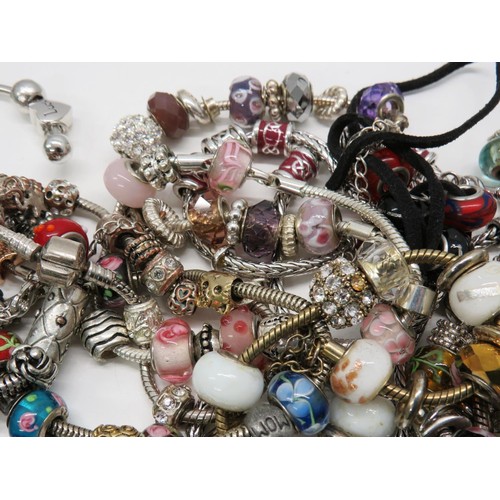 510 - JOBLOT OF COSTUME CHARM BRACELETS