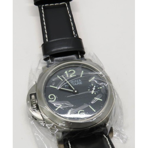 512 - MARINA AUTOMATIC WATCH WITH LEATHER STRAP -WORKING