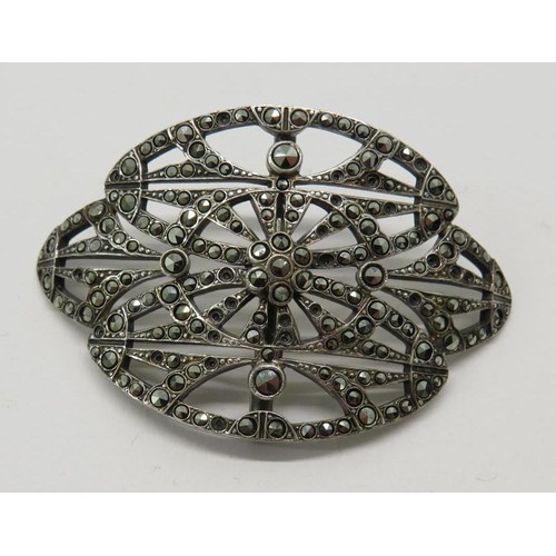 518 - TWO VINTAGE BUCKLES SCOTTISH DESIGN AND MARCASITE