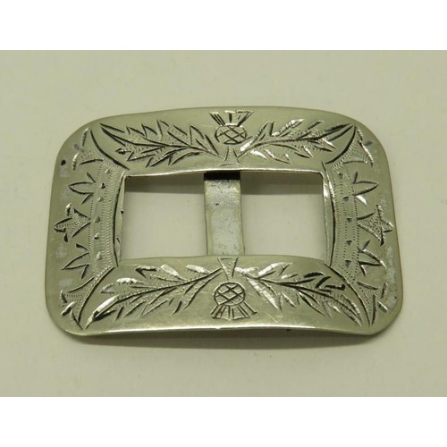 518 - TWO VINTAGE BUCKLES SCOTTISH DESIGN AND MARCASITE