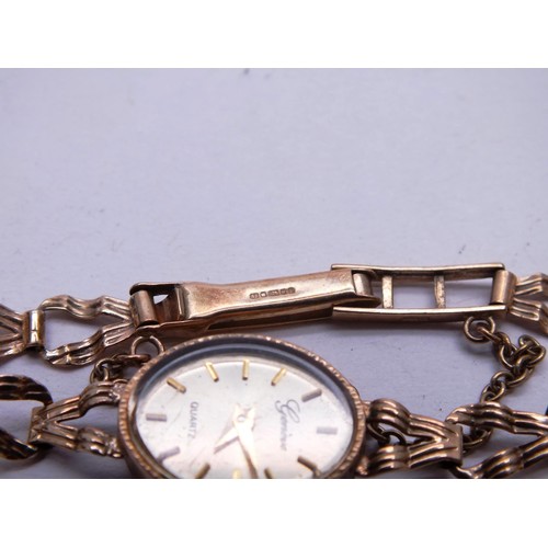 504 - 9CT LADIES WATCH AND 9CT BRACELET IN BOX