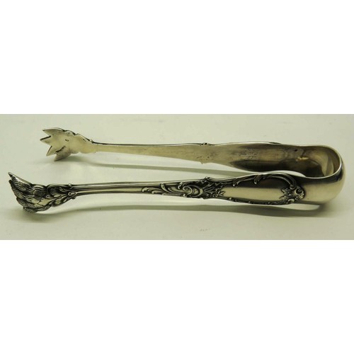 429 - ANTIQUE LARGE FRENCH SILVER LIONS PAW ICE TONGS IN ORIGINAL PRESENTATION BOX