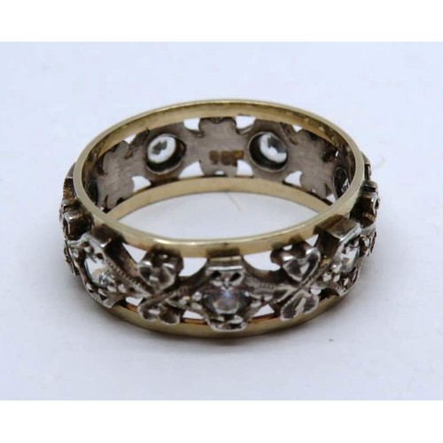 432 - VINTAGE 9ct GOLD DECORATIVE BAND RING SIZE L, 3g