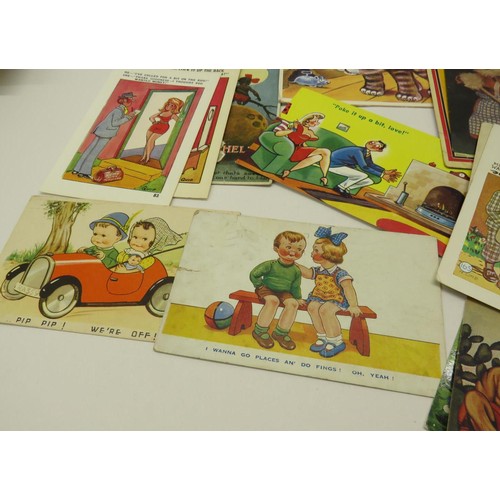 400 - APPROXIMATELY 50x COMIC POSTCARDS INCLUDES BAMFORTH, GIGGLE