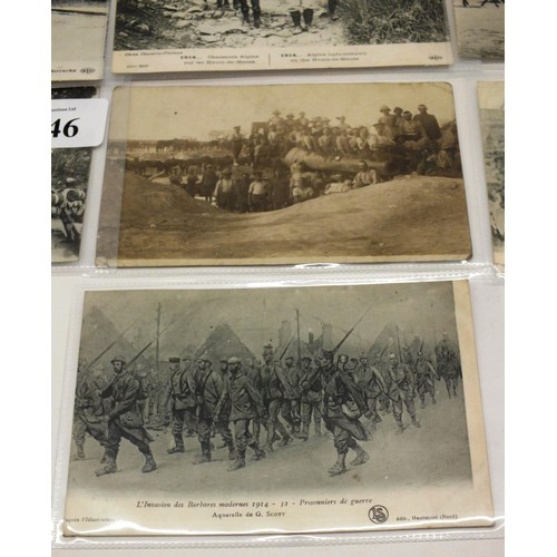 346 - 10 WWI POSTCARDS ARMY