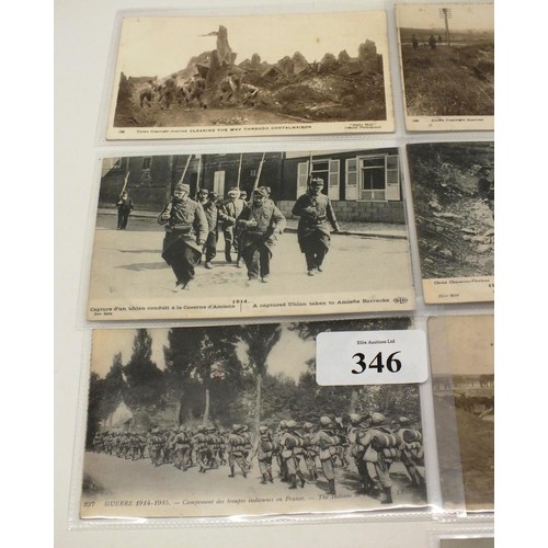 346 - 10 WWI POSTCARDS ARMY