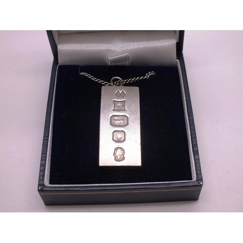 348 - BOXED SILVER INGOT 34g