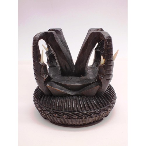 350 - CARVED WOOD ELEPHANT STAND