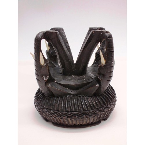 350 - CARVED WOOD ELEPHANT STAND