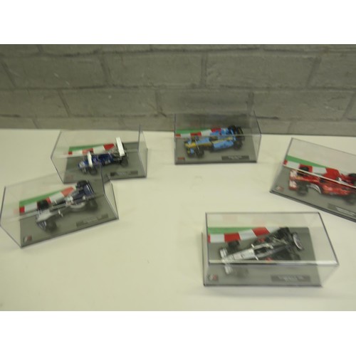 537 - FIVE DIECAST- 69 MATRA, 04 RENAULT, 83 BRABHAM,04 FERRARI AND 99 MACLAREN