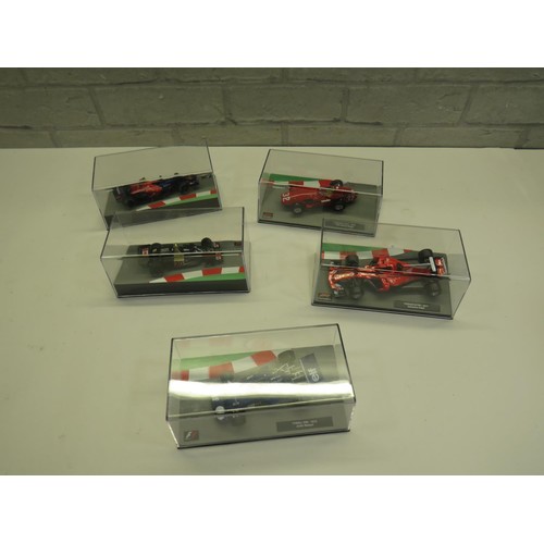 540 - FIVE F1 DIECAST - 72 BRM, 67 BRABHAM, 79 ALFA, 58 FERRARI AND 67 HONDA