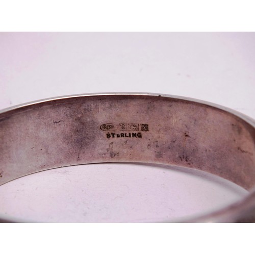 363 - THREE SILVER BANGLES 48g