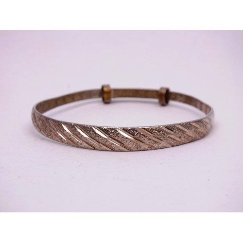 363 - THREE SILVER BANGLES 48g